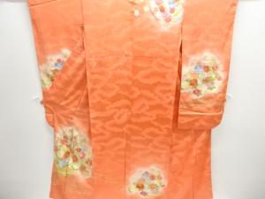 アンティーク　花車模様刺繍振袖